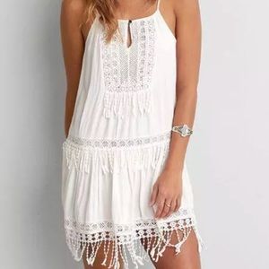 American Eagle White Hippie Boho Dress XS/XXS